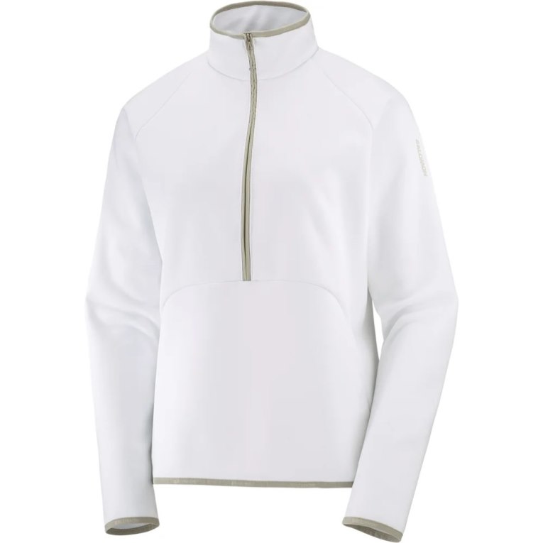 White Salomon Essential Warm Half Zip Women's Jackets | PH 04158Z